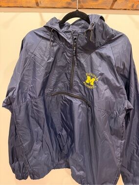 VINTAGE MICHIGAN WOLVERINES Quarter Zip Windbreaker Rain Jacket